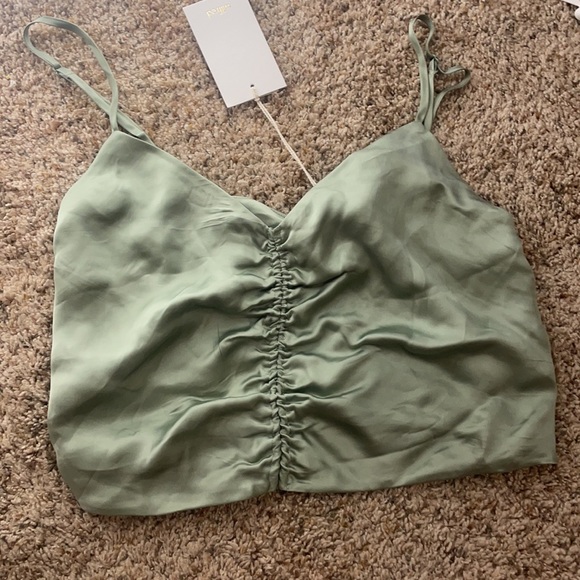 Sage green satin verso camisole - Picture 2 of 3